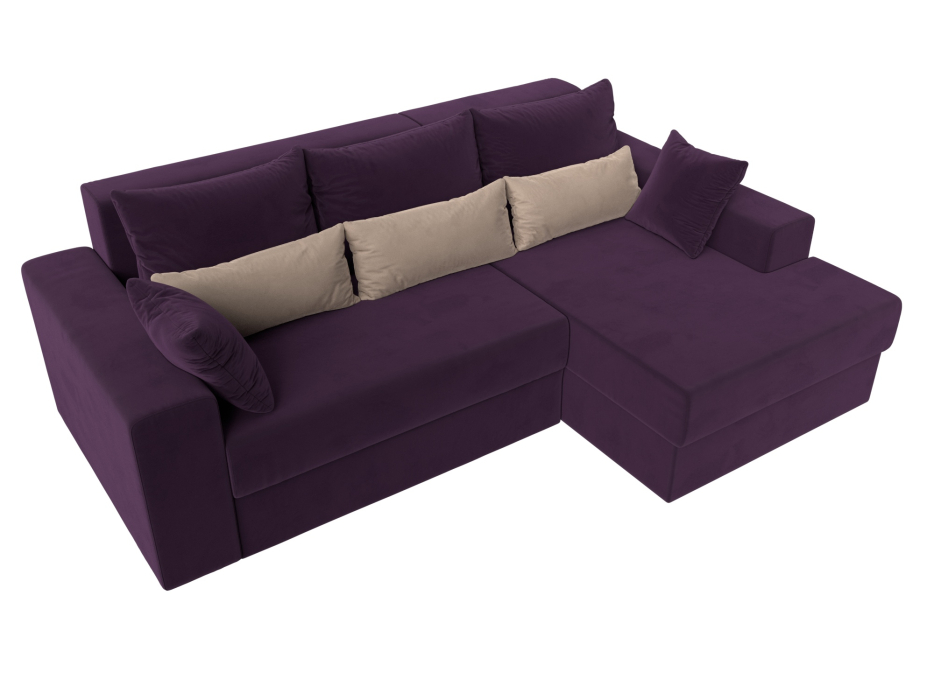 Диваны угловые в гостиную, Угловой диван Майами правый угол, велюр