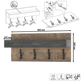 Набор мебели в прихожую с зеркалом и вешалкой Трувор № 167