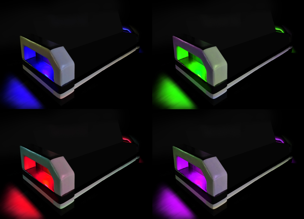 Диваны угловые, Диван угловой Манчестер 160 с подсветкой, правый, рогожка/экокожа