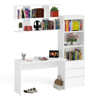 Прямые компьютерные столы, Стеллаж-комод Мори с письменным столом на 1200 и навесной полкой на 1200