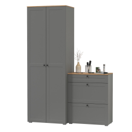 Шкаф двудверный для прихожей и обувница Остин