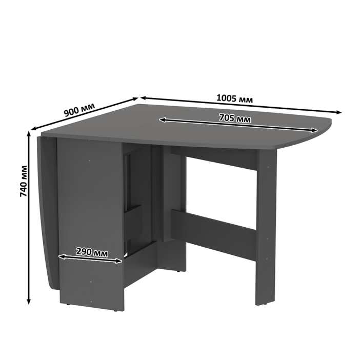 Обеденные столы, Стол-книжка раскладной 1-65