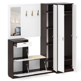 Полный набор мебели для прихожей П-6 компоновка № 31 МДФ фрезеровка прованс