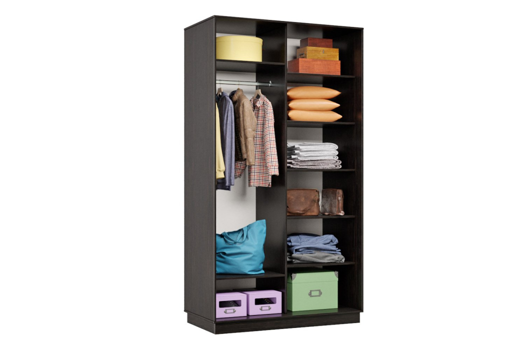 Шкафы-купе 2-х дверные, Шкаф-купе Премьер МИНИ 02 (01РЧ;01РЧ) фасады ромб чёрный/двухдверный/Профиль чёрный муар