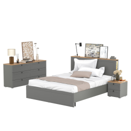 Гарнитур спальный Остин из комода 16.240 с кроватью с ортопедическим основанием и тумбы прикроватной