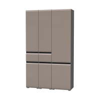 Шкафы распашные, Стенка из шкафов Сидней из двух шкафов с ящиком и одного шкафа-витрины