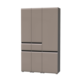 Стенка из шкафов Сидней из двух шкафов с ящиком и одного шкафа-витрины