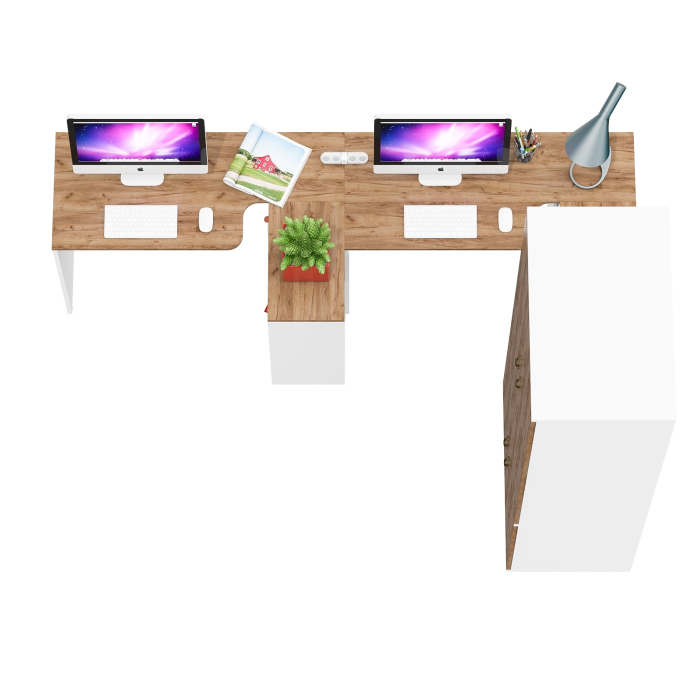 Домашние кабинеты, Место для хранения Лидер-8 19Б и два рабочих стола Лидер-8