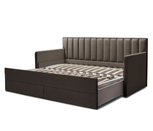 Кровать с  дополнительным спальным местом  и боковинами Порше, микровелюр