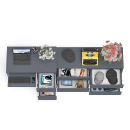 Комод Мори МК-1200 6 ящиков и компьютерный стол МС-6 три ящика справа