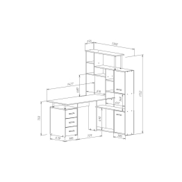 Стол письменный  КС15 левый 