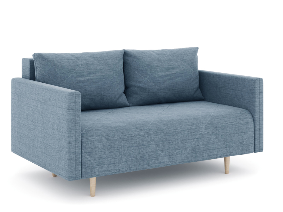 Диваны прямые кухонные, Диван прямой нераскладной Милли мини 2-х  местный с подлокотниками, рогожка Люкс