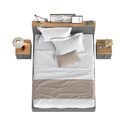 Двухспальная кровать с ортопедическим основанием и две прикроватных тумбочки Остин