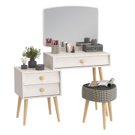 С зеркалом, Банкетка на трёх ножках Ева и трюмо в спальню Афина