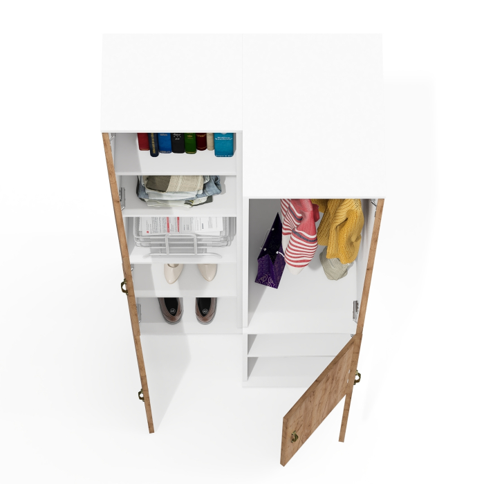 Шкафы пеналы, Глубокий пенал для одежды и пенал с нишей Лидер-8