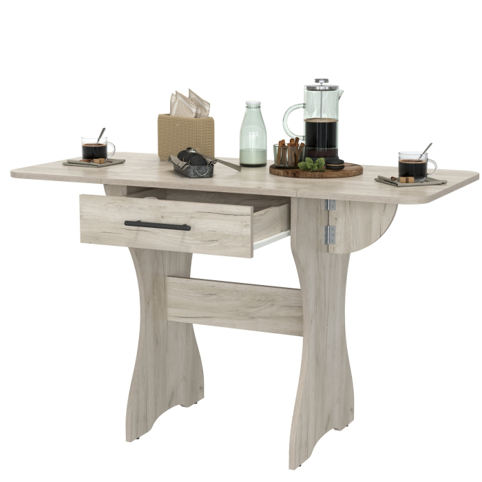 Обеденные столы, Стол обеденный раскладной с ящиком 6-02.120