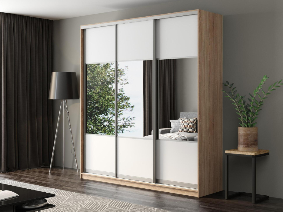 Шкафы-купе, Шкаф-купе Айсберг 220 СОНОМА (белый/комбинированный)