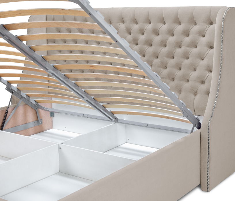 Мягкая кровать, Кровать с мягким изголовьем Пандора 1800, микровелюр