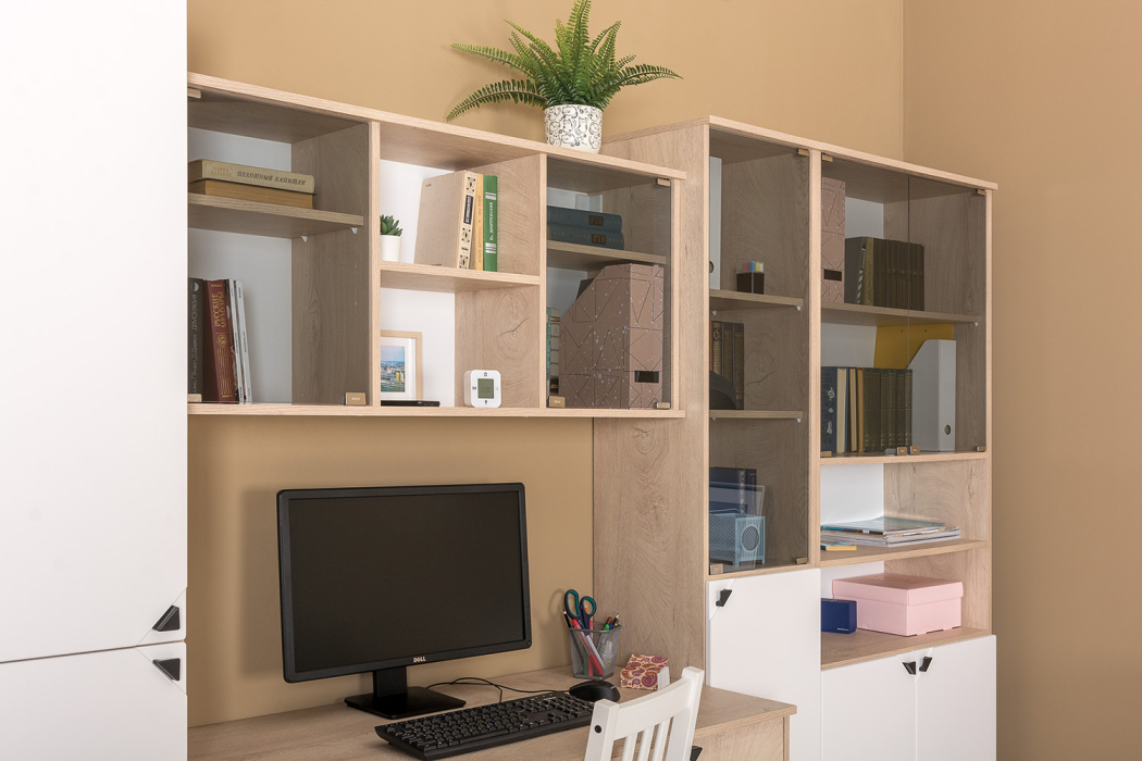 Детские комнаты, Стол с навесным шкафом Бостон № 12