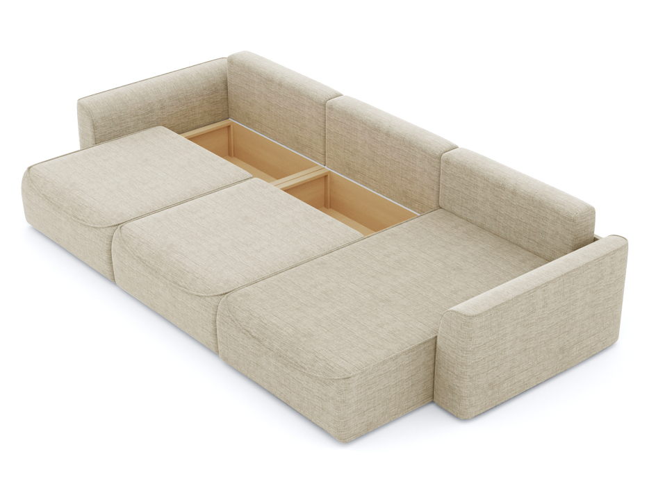 Диваны угловые в гостиную, Диван-кровать угловой Рафаэль 3 секции еврокнижка НПБ, рогожка Люкс