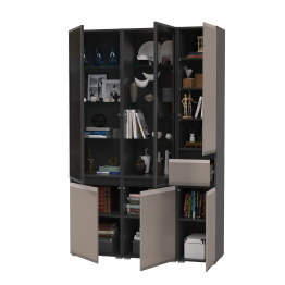 Горка для гостиной Сидней из шкаф-витрина 2 штуки и шкаф с ящиком 13.202