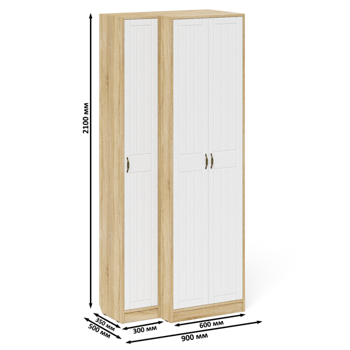 Прихожие, Пенал в прихожую и шкаф две двери П-6 МДФ фрезеровка прованс