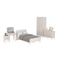 Спальные гарнитуры, Кровать 1200 Афина с комодом и туалетным столиком и шкафом для одежды