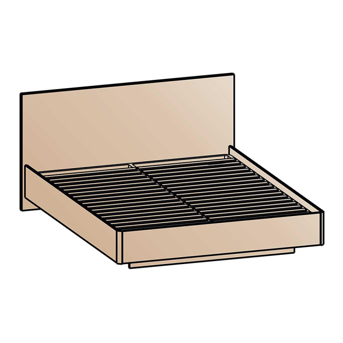 Кровати 160 см, Кровать 1,6 Шаде КР-291-16-16, черный ясень