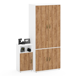 Шкаф глубокий с вешалкой и полкой и тумба с нишей 3.19 Лидер-8