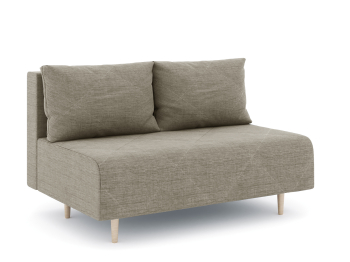 Диван прямой нераскладной Милли мини 2-х  местный без подлокотников, рогожка Люкс