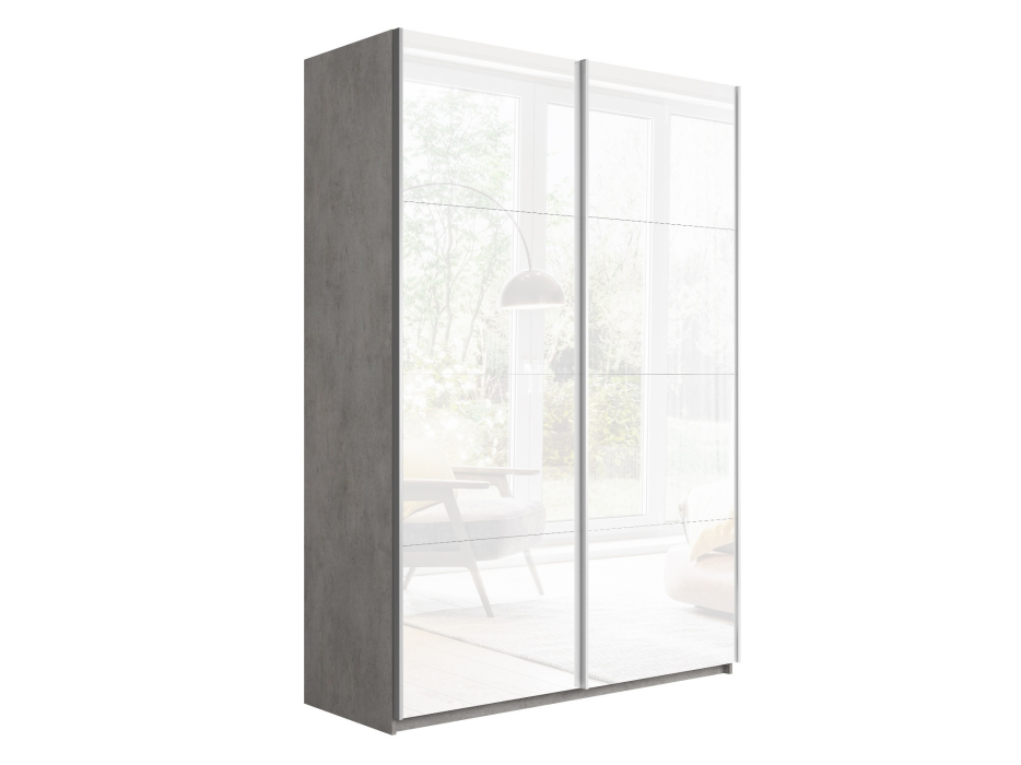 Шкафы-купе 2-х дверные, Шкаф-купе Прайм дуо Белый Глянец 2300 x 1200 x 570