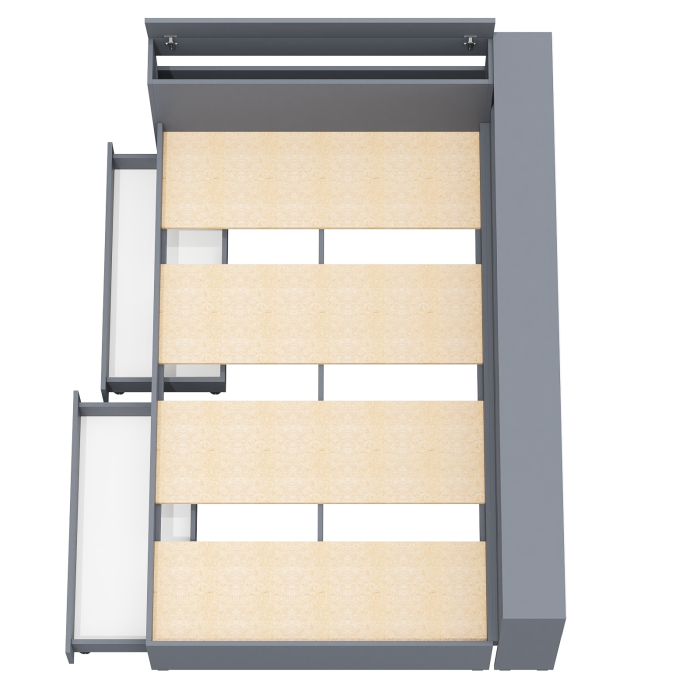 Кровати 120 см, Ксения 1200 кровать с ящиками, ящиком для белья и прикроватным блоком для вещей