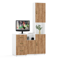 Стеллажи, Место для хранение бумаг, папок, книг и другого из пенала и тумб Лидер-8.