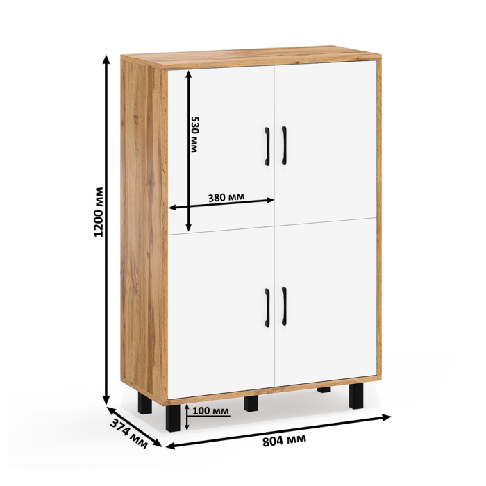 Комоды, Две тумбы-комода четыре распашных дверки РВК 126-804