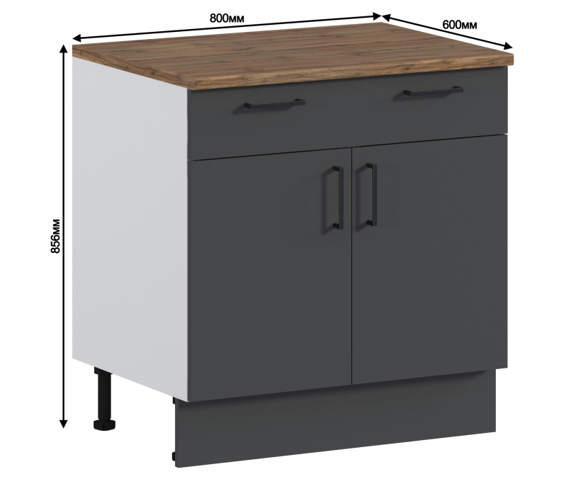 Напольные, Кейл стол 1 ящ, 2 дв, 80х86 см