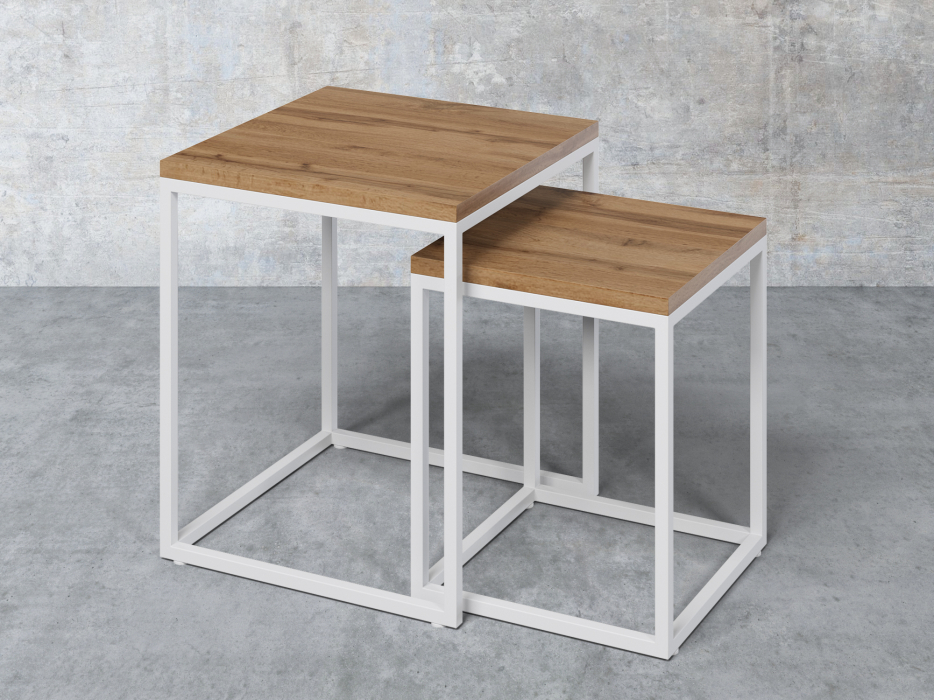 Журнальные столики, Набор журнальных столиков Айсберг Лофт Белый