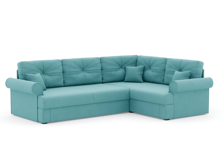 Диваны угловые в гостиную, Диван-кровать угловой Мирта дельфин, велюр