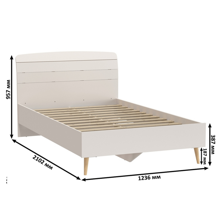 Спальные гарнитуры, Спальня Афина в цвете кашемир серый спальное место 1200х2000 мм.