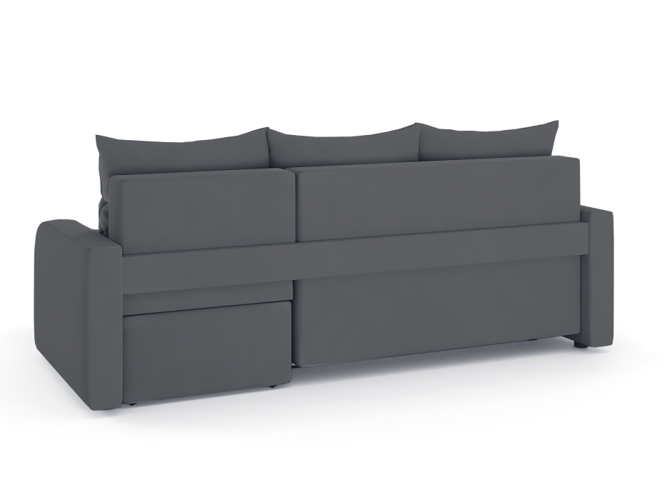 Диваны угловые в гостиную, Диван-кровать угловой Мини Люкс трехсекционная еврокнижка, велюр