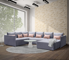 Диваны угловые в гостиную, Диван еврокнижка Чилетти П-образный