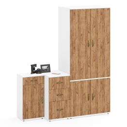 Модульная мебель Лидер-8 из шкафа для одежды МД 19Б и двух тумбочек 3.15 и 3.16