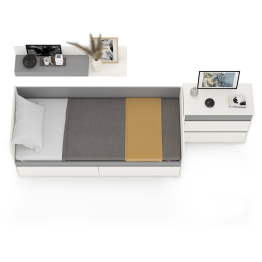 Кровать с ящиками с комодом и полкой Торонто