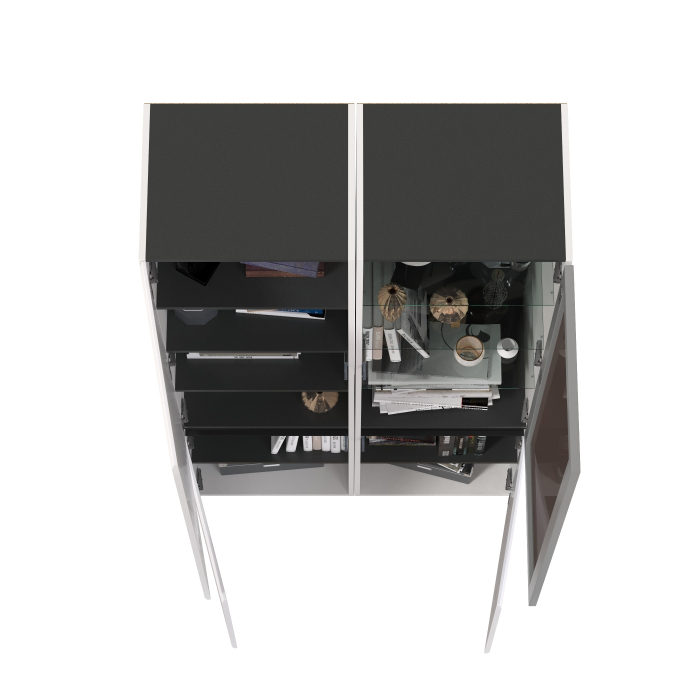 Витрины, Сидней Шкаф-пенал с дверками и шкаф-витрина 13.201