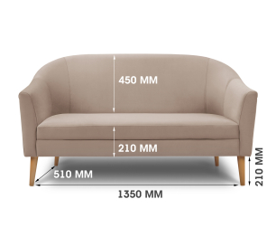 Диван прямой нераскладной Арти, микровелюр