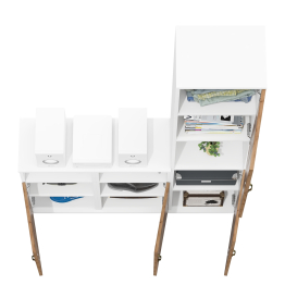 Пенал для домашнего офиса и две тумбы с дверками Лидер-8.