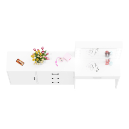 Косметический стол с подсветкой и выдвижным ящиком СТ-4 и комод 122-1204