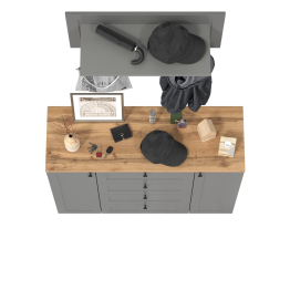 Комод четыре ящика и две дверки и вешалка для одежды Остин