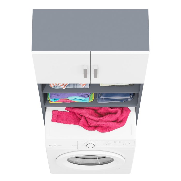 Пеналы, Шкаф для стиральной машинки в ванную с полками и дверками РВК