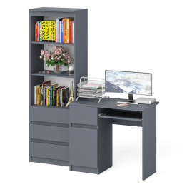 Стол компьютерный с ящиком и дверкой МС-1 левый со стеллажом МСТ600 Мори