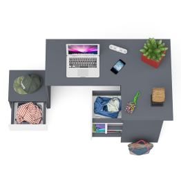 Угловой компьютерный стол Мори МС-16 правый с тумбой ТМП400